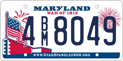 MD license plate 4BM8049