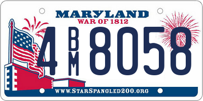 MD license plate 4BM8058