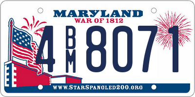 MD license plate 4BM8071