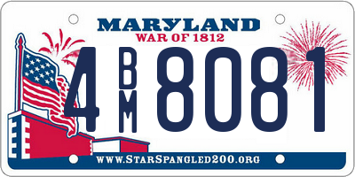 MD license plate 4BM8081