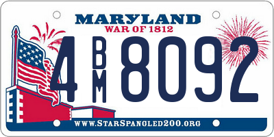 MD license plate 4BM8092