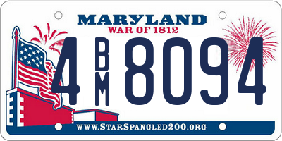 MD license plate 4BM8094