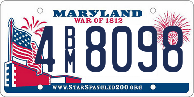 MD license plate 4BM8098