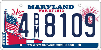 MD license plate 4BM8109