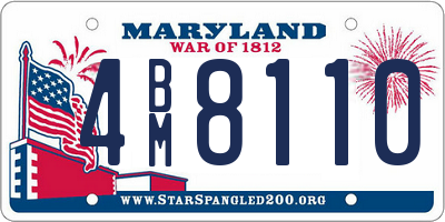 MD license plate 4BM8110