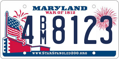 MD license plate 4BM8123