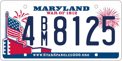 MD license plate 4BM8125