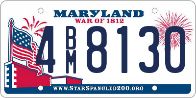 MD license plate 4BM8130