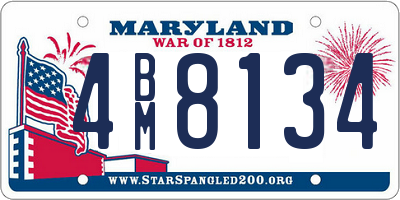 MD license plate 4BM8134