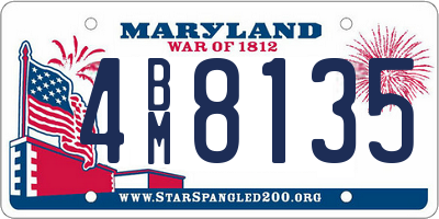 MD license plate 4BM8135