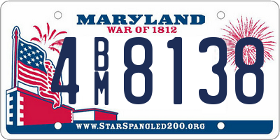 MD license plate 4BM8138