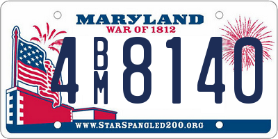 MD license plate 4BM8140