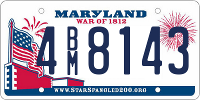 MD license plate 4BM8143
