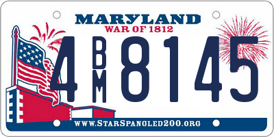 MD license plate 4BM8145