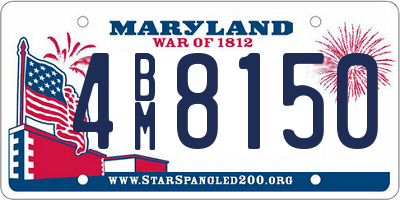 MD license plate 4BM8150