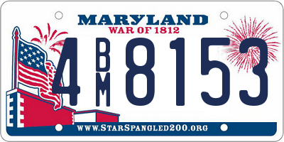 MD license plate 4BM8153