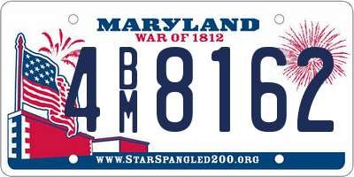 MD license plate 4BM8162