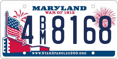 MD license plate 4BM8168