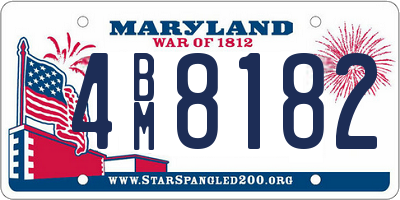 MD license plate 4BM8182
