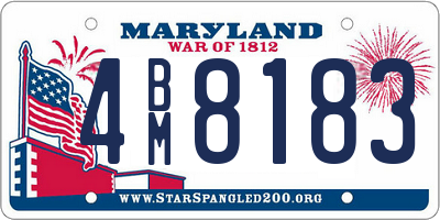 MD license plate 4BM8183