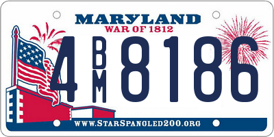 MD license plate 4BM8186