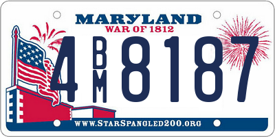 MD license plate 4BM8187