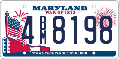 MD license plate 4BM8198