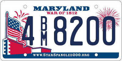 MD license plate 4BM8200
