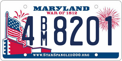 MD license plate 4BM8201
