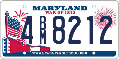 MD license plate 4BM8212