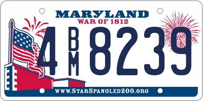 MD license plate 4BM8239