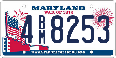 MD license plate 4BM8253