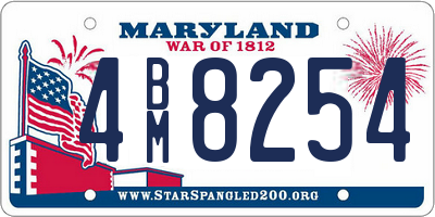 MD license plate 4BM8254