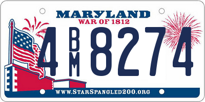 MD license plate 4BM8274