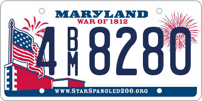MD license plate 4BM8280