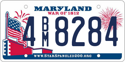 MD license plate 4BM8284