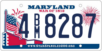 MD license plate 4BM8287