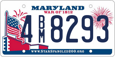 MD license plate 4BM8293