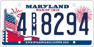 MD license plate 4BM8294
