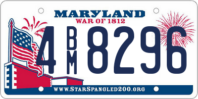 MD license plate 4BM8296