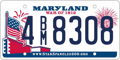 MD license plate 4BM8308