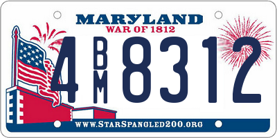 MD license plate 4BM8312