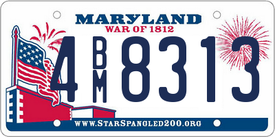 MD license plate 4BM8313