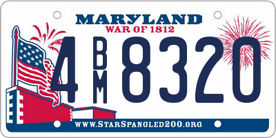 MD license plate 4BM8320