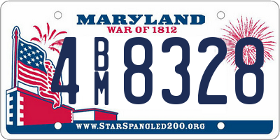 MD license plate 4BM8328
