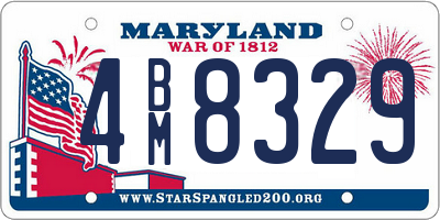 MD license plate 4BM8329