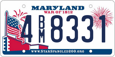 MD license plate 4BM8331