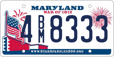MD license plate 4BM8333