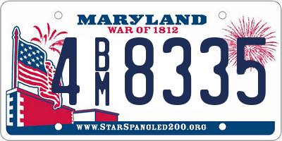 MD license plate 4BM8335