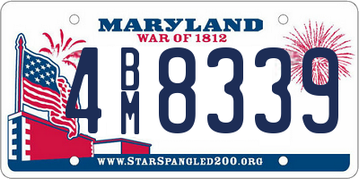 MD license plate 4BM8339